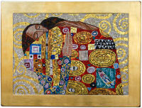 The mosaic gilded frame is executed in gouache technique