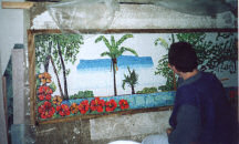 Working step: execution of the mosaic on the putty